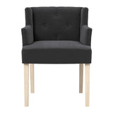 Linen Blend Fabric Dining Chair With Arms - Shay