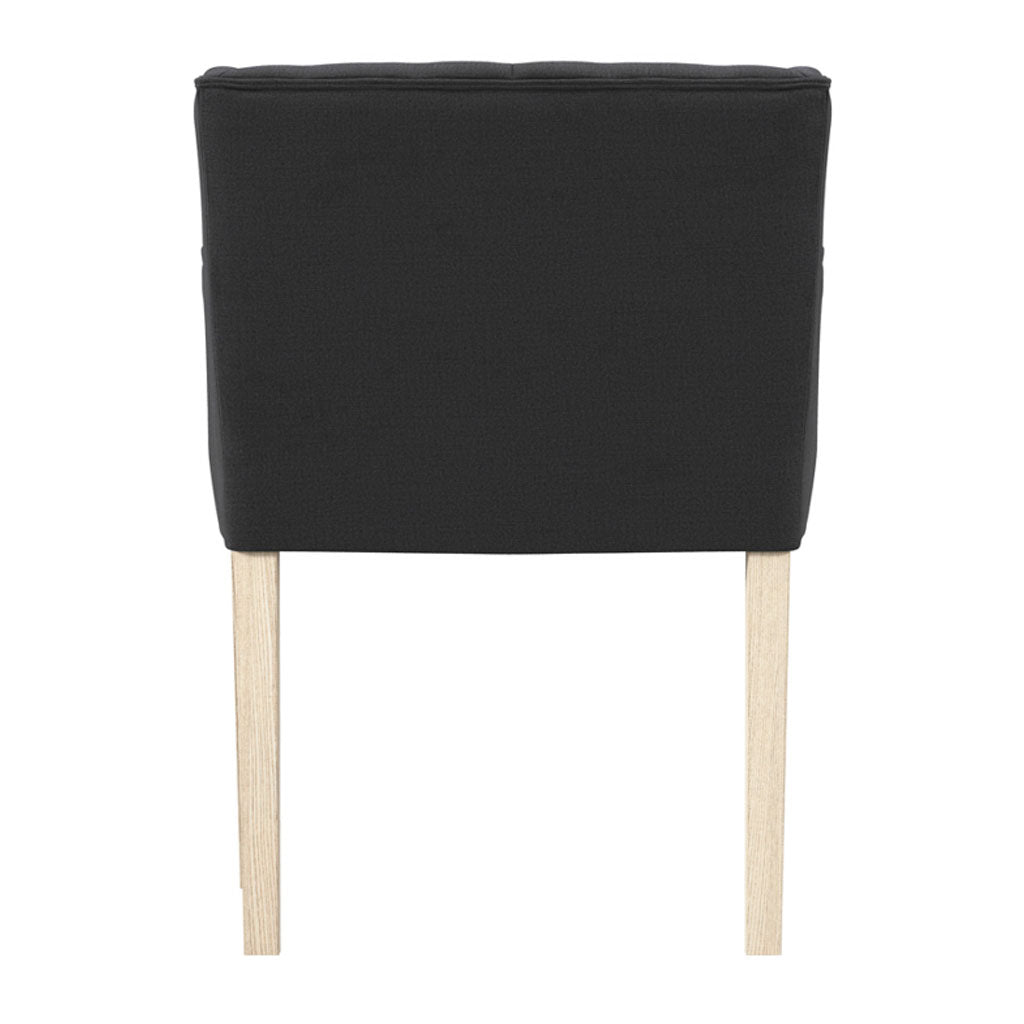 Linen Blend Fabric Dining Chair With Arms - Shay