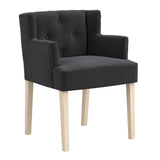 Linen Blend Fabric Dining Chair With Arms - Shay