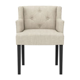 Linen Blend Fabric Dining Chair With Arms - Shay
