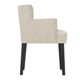 Linen Blend Fabric Dining Chair With Arms - Shay