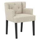 Linen Blend Fabric Dining Chair With Arms - Shay