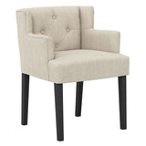 Linen Blend Fabric Dining Chair With Arms - Shay