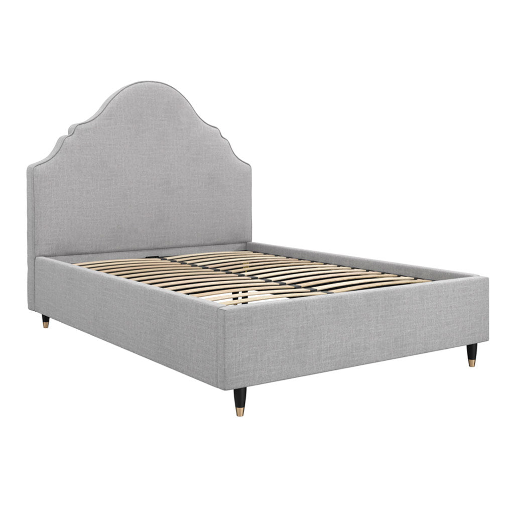 Linen Blend Fabric King Size Bed - Quince