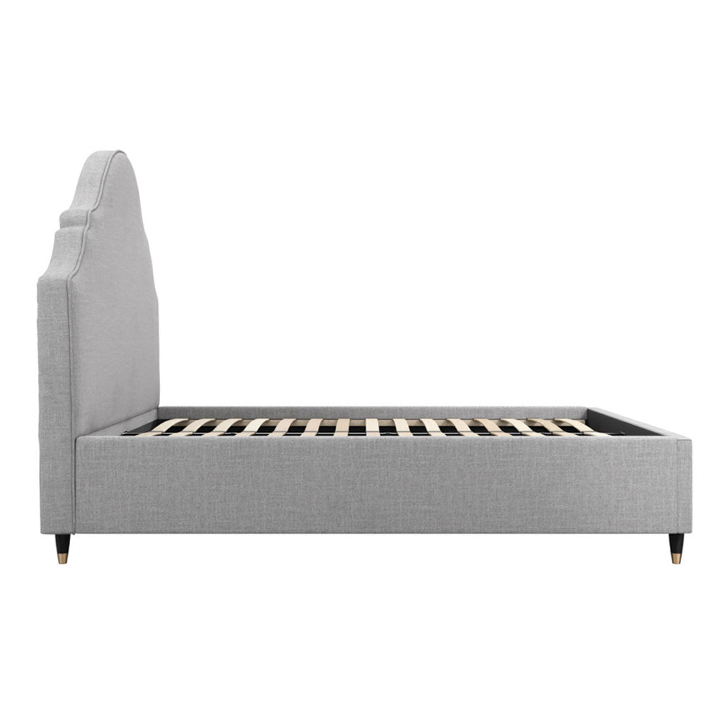 Linen Blend Fabric King Size Bed - Quince
