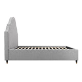 Linen Blend Fabric King Size Bed - Quince