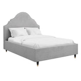 Linen Blend Fabric King Size Bed - Quince