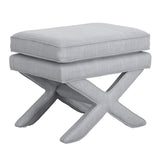 Linen Blend Fabric Stool - Rhode