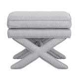 Linen Blend Fabric Stool - Rhode
