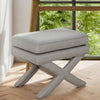 Linen Blend Fabric Stool - Rhode