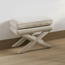 Linen Blend Fabric Stool - Rhode