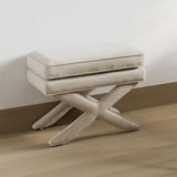 Linen Blend Fabric Stool - Rhode