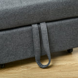Linen Fabric 1 Seater Sofa Bed 65.5cm Wide With 1 Pillow - Velmora