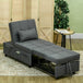 Linen Fabric 1 Seater Sofa Bed 65.5cm Wide With 1 Pillow - Velmora