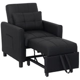 Linen Fabric 1 Seater Sofa Bed 69cm Wide With 1 Pillow - Velmora