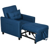 Linen Fabric 1 Seater Sofa Bed 69cm Wide With 1 Pillow - Velmora