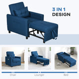 Linen Fabric 1 Seater Sofa Bed 69cm Wide With 1 Pillow - Velmora