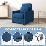 Linen Fabric 1 Seater Sofa Bed 69cm Wide With 1 Pillow - Velmora
