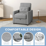Linen Fabric 1 Seater Sofa Bed 69cm Wide With 1 Pillow - Velmora