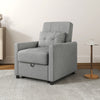 Linen Fabric 1 Seater Sofa Bed 69cm Wide With 1 Pillow - Velmora