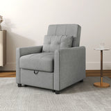 Linen Fabric 1 Seater Sofa Bed 69cm Wide With 1 Pillow - Velmora