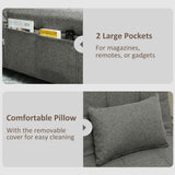 Linen Fabric 1 Seater Sofa Bed 72cm Wide With 1 Pillow - Velmora
