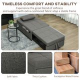 Linen Fabric 1 Seater Sofa Bed 72cm Wide With 1 Pillow - Velmora