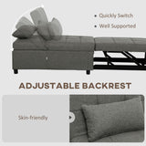 Linen Fabric 1 Seater Sofa Bed 72cm Wide With 1 Pillow - Velmora