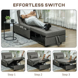 Linen Fabric 1 Seater Sofa Bed 72cm Wide With 1 Pillow - Velmora