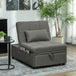 Linen Fabric 1 Seater Sofa Bed 72cm Wide With 1 Pillow - Velmora