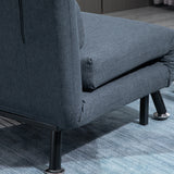 Linen Fabric 1 Seater Sofa Bed 75cm Wide With 1 Pillow - Velmora