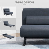 Linen Fabric 1 Seater Sofa Bed 75cm Wide With 1 Pillow - Velmora
