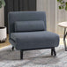 Linen Fabric 1 Seater Sofa Bed 75cm Wide With 1 Pillow - Velmora