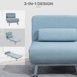 Linen Fabric 1 Seater Sofa Bed 75cm Wide With 1 Pillow - Velmora