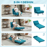 Linen Fabric 1 Seater Sofa Bed 75cm Wide With 1 Pillow - Velmora