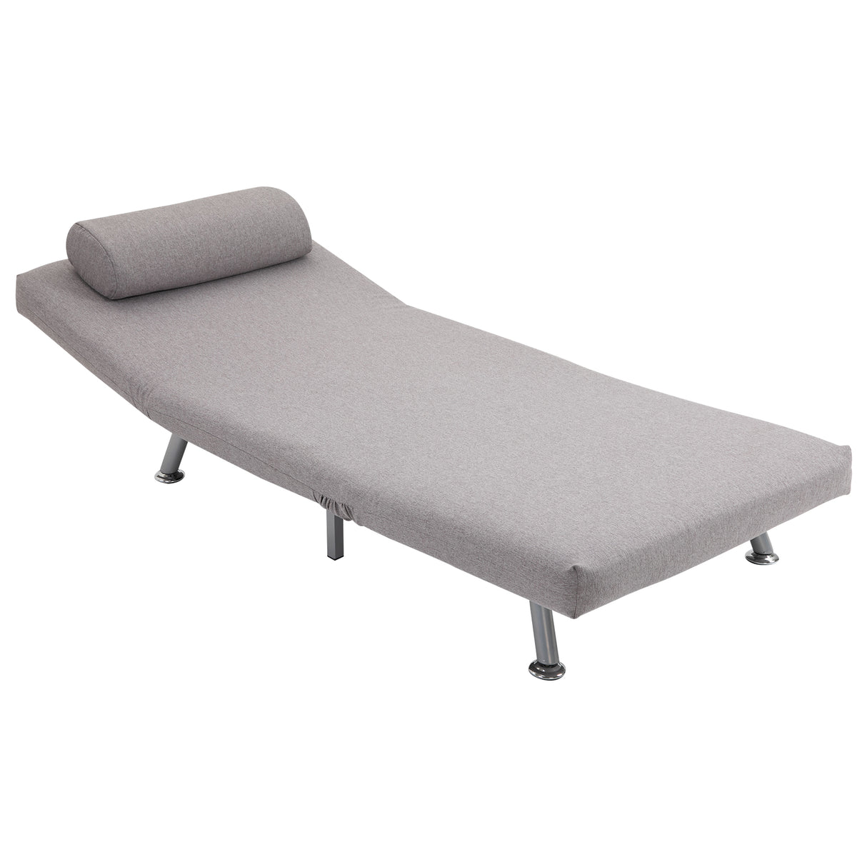 Linen Fabric 1 Seater Sofa Bed 75cm Wide With 1 Pillow - Velmora