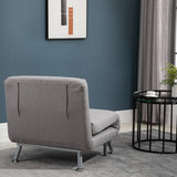 Linen Fabric 1 Seater Sofa Bed 75cm Wide With 1 Pillow - Velmora