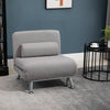 Linen Fabric 1 Seater Sofa Bed 75cm Wide With 1 Pillow - Velmora