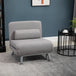 Linen Fabric 1 Seater Sofa Bed 75cm Wide With 1 Pillow - Velmora