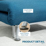 Linen Fabric 1 Seater Sofa Bed 75cm Wide With 1 Pillow - Velmora