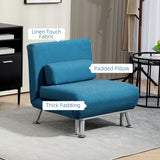 Linen Fabric 1 Seater Sofa Bed 75cm Wide With 1 Pillow - Velmora