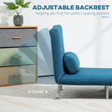 Linen Fabric 1 Seater Sofa Bed 75cm Wide With 1 Pillow - Velmora
