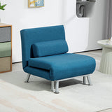 Linen Fabric 1 Seater Sofa Bed 75cm Wide With 1 Pillow - Velmora