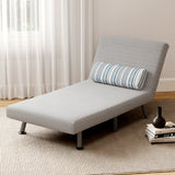 Linen Fabric 1 Seater Sofa Bed 75cm Wide With 1 Pillow - Velmora