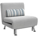 Linen Fabric 1 Seater Sofa Bed 75cm Wide With 1 Pillow - Velmora