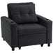 Linen Fabric 1 Seater Sofa Bed 95cm Wide With 1 Pillow - Velmora