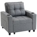 Linen Fabric 1 Seater Sofa Bed 95cm Wide With 1 Pillow - Velmora