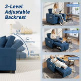 Linen Fabric 1 Seater Sofa Bed 95cm Wide With 1 Pillow - Velmora