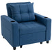 Linen Fabric 1 Seater Sofa Bed 95cm Wide With 1 Pillow - Velmora