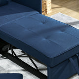 Linen Fabric 1 Seater Sofa Bed 98cm Wide With 2 Pillows - Velmora